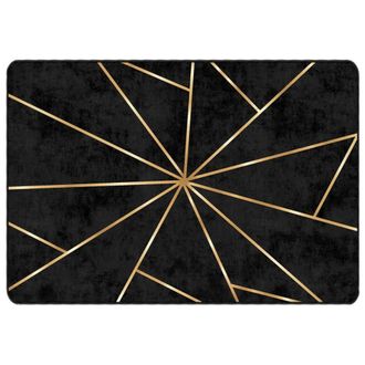 Berkfield Home Rug Washable Black & Gold 160x230 cm Anti Slip | Size: 100 cm diameter