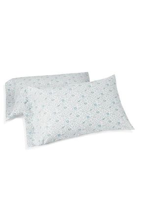 Coyuchi Print Organic Cotton Percale Pillowcases in Tidal Meadow at Nordstrom, Size Queen