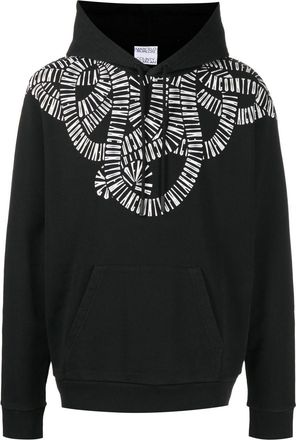 Marcelo Burlon Snake Wings print hoodie - men - Cotton - S - Black