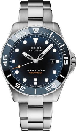 Mido Ocean Star 600 Chronometer Bracelet Watch, 43mm in Blue at Nordstrom