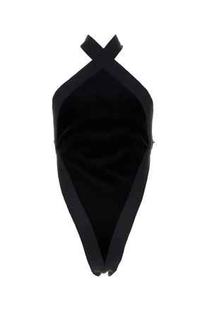 Saint Laurent Black Velvet Bodysuit
