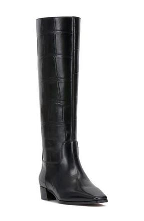 Vince Camuto Pavla Knee High Boot in Black Large Croc Le at Nordstrom Rack, Size 9 Regular Calf