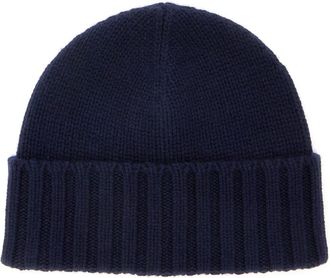 KANGRA Blue Hat With Ribbed Design In Cashmere Man