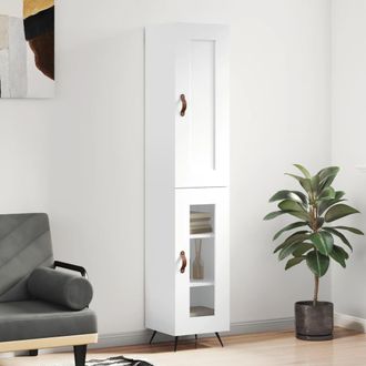 vidaXL Vidaxl - Aparador Alto Madera Contrachapada Blanco 34,5x34x180 Cm