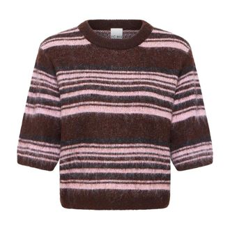 Ichi Jersey de cuello redondo - Knitwear - Mujer - Marr&oacute;n - 2XL
