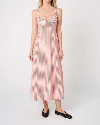 WeWoreWhat Ruched Cup Midi Dress in Vibrnt Red Mlti at Nordstrom, Size 16
