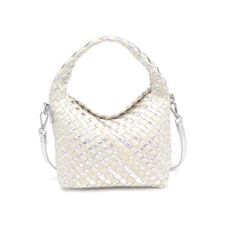 Moda Luxe Womens Jessamine Woven Crossbody Bag In Silver
