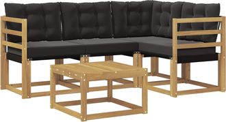 vidaXL Conjunto De Sof&aacute;s De Exterior 5 Uds. Blanco Y Negro Vidaxl
