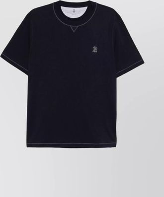 Brunello Cucinelli cotton logo-embroidered crew-neck t-shirt
