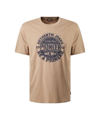 Pioneer Authentic Jeans T-Shirt, Herren, Gr. XXL, sand, Jersey, Obermaterial: 100% Baumwolle, PIONEER AUTHENTIC JEANS, normal normal, Rundhals, Shirts T-Shirt, in normaler Pa