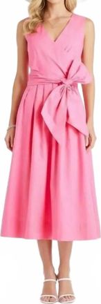 J.crew Sleeveless Wrap Midi Dress In Hot Pink
