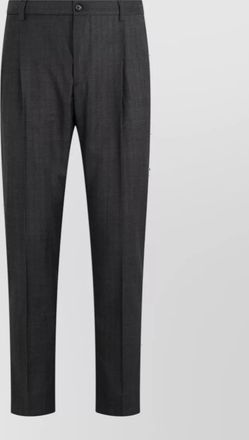Dolce & Gabbana virgin wool regular-fit pleated tapered trousers