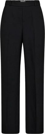 Mos Mosh Elegante zwarte broek met persplooien - Dames - Straight fit broeken - Zwart - M - Polyester - Broeken