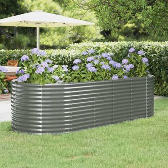 vidaXL Jardinera Arriate Acero Galvanizado Gris 249x100x68 Cm Vidaxl