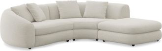 Castlery Fable Single Arm Sectional Sofa Right Facing Customized, Performance Classic Twill Cream, Spill Resistant, Ultra Deep Seats for Sofas, Castlery