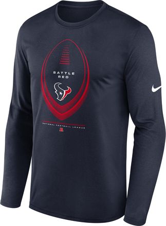 Nike Houston Texans Legend Icon Nike Mens Dri-FIT NFL Long-Sleeve T-Shirt in Blue | NKHT41L9H-NDB