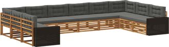 vidaXL Juegos De Sof&aacute;s 10 Uds. Madera De Acacia S&oacute;lida Vidaxl