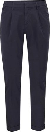 Fay Capri Pliss&eacute; Cropped Katoenen Broek - Heren - Chinos - Blauw - W33 - Katoen - Broeken