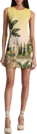 Alice & Olivia Wynell Landscape Print Sheath Minidress in Pure Paradise at Nordstrom, Size 14