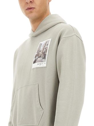 Helmut Lang Postcard-Print Cotton Sweatshirt - Gray
