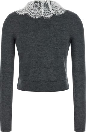 Self Portrait Womens Gray Wool Cardigan Clothing