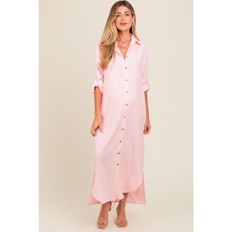 Pinkblush Striped Button Down Maxi Dress at Nordstrom, Size Medium