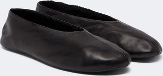 The Row Stella shearling-trimmed leather ballet flats