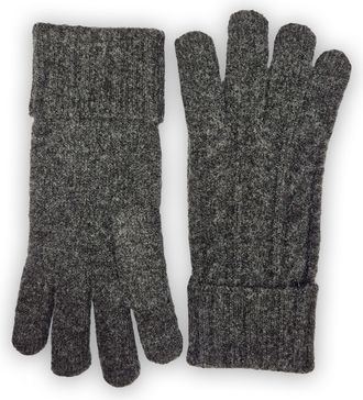 Capelli Strickhandschuhe CAPELLI NEW YORK, Damen, dunkelgrau, Strick, Materialmix, meliert, unifarben, Handschuhe Strickhandschuhe, mit Zopfstrickmuster, Fein