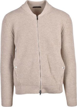 Slowear Slowear, Truien & Vesten, Heren, Beige, M, Wol, Cardigan met rits