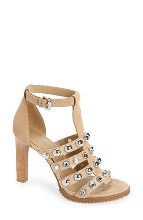 Karl Lagerfeld Brexton Studded T-Strap Sandal in Taupe at Nordstrom Rack, Size 5.5