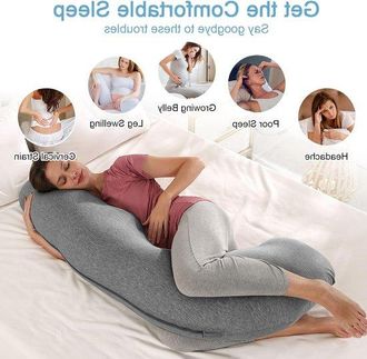 OEM Almohada De Embarazo, Almohada Corporal Completa En Forma De J Para La Lactancia, Funda Lavable Y Reemplazable Para Dormir Y Amamantar