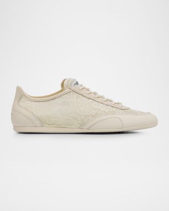 Jimmy Choo London Sunny Floral Lace and Suede Trainers