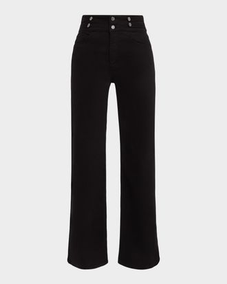 Ramy Brook Liv Double-Button Wide-Leg Jeans