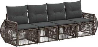 vidaXL Conjunto De Sof&aacute;s De Jard&iacute;n 4 Uds. Gris Y Gris Oscuro Vidaxl