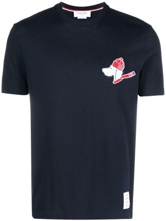 Thom Browne T-shirt Hector con applicazione - Blu