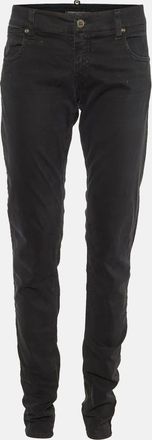 Emporio Armani Black Cotton Slim Fit Jeans M/waist