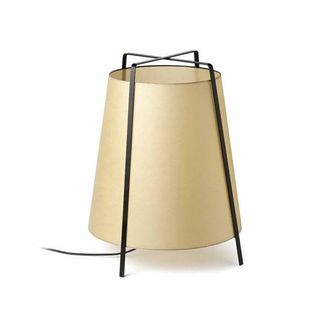 Faro Barcelona Faro Akane - L&aacute;mpara De Pie 1 Luz Negra Con Pantalla Beige, E27