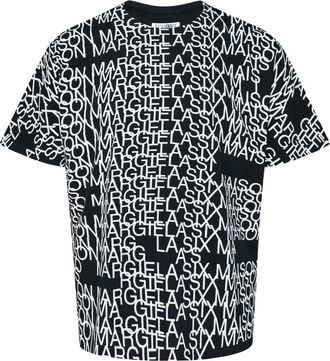 Maison Margiela Camiseta con Logo en Capas - Tops - Hombre - Negro - XL