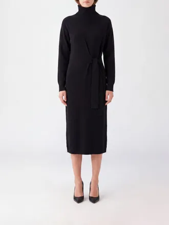Liu Jo Abito midi in maglia di misto lana a dolcevita con cintura