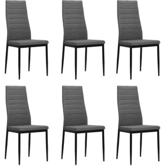 vidaXL vidaXL Sedie da Pranzo 6 pz Grigio Chiaro in Tessuto
