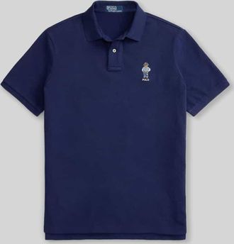 Polo Ralph Lauren Relaxed Fit Poloshirt mit Polo Bear Stitching in Rauchblau, Gr&ouml;&szlig;e XXL