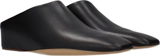 Jil Sander Womens Black Leather Slippers