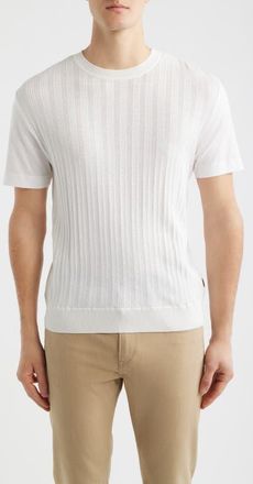 BOSS Tesar Textured Cotton & Silk T-Shirt in Open White at Nordstrom, Size Xx-Large