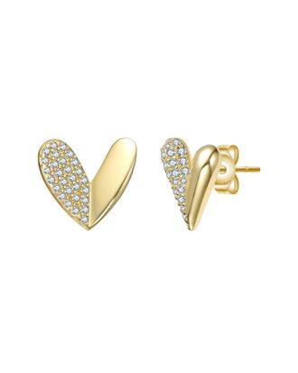 Genevive 14K Plated Cz Stud Earrings