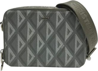 Dior Pre-owned Cross Body Bags, female, Gray, Size: ONE SIZE Pre-owned Diamond Leather Shoulder Bag