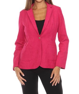 Joseph Ribkoff Corduroy Blazer In Pink Punch