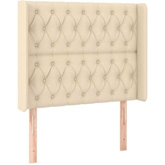 vidaXL Cabecero Con Led De Tela Color Crema 103x16x118/128 Cm Vidaxl