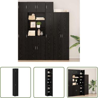 vidaXL Armadietto in legno - Armadio 3 pcs Rovere Nero 30 x 42,5 x 225 cm