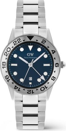 Daniel Wellington Iconic Brushed Bezel GMT Bracelet Watch, 40mm in Silver-Tone at Nordstrom