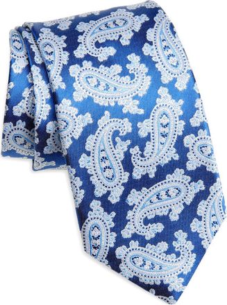 David Donahue Paisley Silk Tie in Blue at Nordstrom